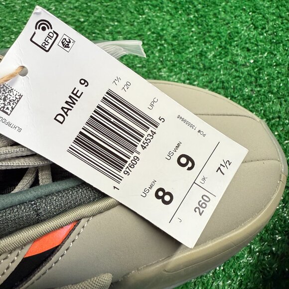 Adidas Dame 9 Silver Pebble Mens Basketball JI1939 NEW Sz 8 - Picture 7 of 7